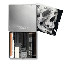 將圖片載入圖庫檢視器 Skull Edition Black & White Drawing Box Set, 25-Piece Box Set