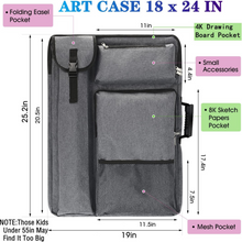 將圖片載入圖庫檢視器 TreotchFun - Funda de arte 18 X 24, mochila y bolsa de mano para obras de arte (gris).