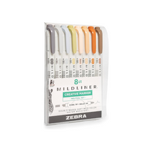 Charger l'image dans la galerie, Zebra Pen Mildliner Double Ended Highlighter, Broad and Fine Point Tips, Assorted Neutral Vintage Ink Colors, 8-Pack