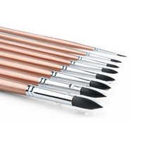 將圖片載入圖庫檢視器 Transon Juego de 8 pinceles redondos para acuarela, pelo de cabra