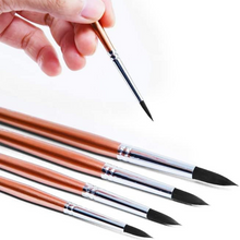 將圖片載入圖庫檢視器 Transon Juego de 8 pinceles redondos para acuarela, pelo de cabra