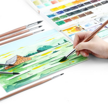 將圖片載入圖庫檢視器 Transon Juego de 8 pinceles redondos para acuarela, pelo de cabra