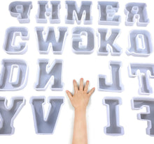 將圖片載入圖庫檢視器 ESEDAGE Molde de silicona para letras del alfabeto inglés de 6 pulgadas, 26 unidades