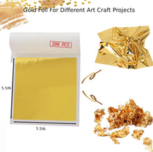 Cargar imagen en el visor de la galería, 200 hojas de oro para manualidades