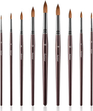 將圖片載入圖庫檢視器 Fuumuui - Pinceles de acuarela Sable, 9 piezas de detalles Kolinsky