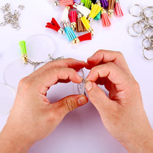 將圖片載入圖庫檢視器 Lganze - 120 llaveros acrílicos en blanco con llaveros: llavero de borlas