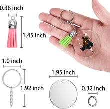 將圖片載入圖庫檢視器 Lganze - 120 llaveros acrílicos en blanco con llaveros: llavero de borlas