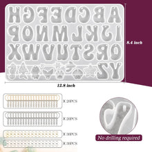 Cargar imagen en el visor de la galería, Actvty Moldes para llavero con agujero, moldes de silicona con alfabeto