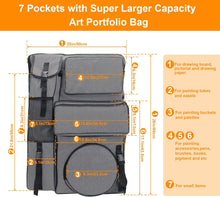 將圖片載入圖庫檢視器 BOYISTAR - Mochila de arte de lona para portafolio de arte, 20 x 26 pulgadas