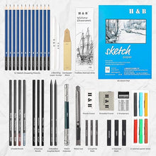 將圖片載入圖庫檢視器 H & B Juego de lápices de dibujo, 40 lápices de dibujo