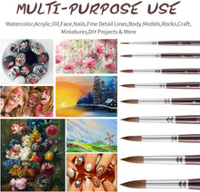 將圖片載入圖庫檢視器 Fuumuui - Pinceles de acuarela Sable, 9 piezas de detalles Kolinsky