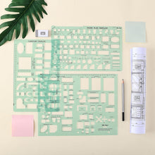 Cargar imagen en el visor de la galería, Mr. Pen - Plantillas para plano de casa, paquete de 3, para diseño interior y muebles