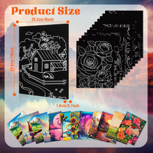 Cargar imagen en el visor de la galería, 12 lienzos predibujados para pintar, lienzo preimpreso de 8 x 10 pulgadas