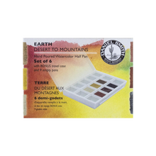 Cargar imagen en el visor de la galería, Extra Fine Watercolor Half Pan Sets, 6-Color Half Pan Earth Tones