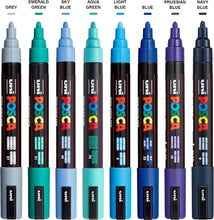 將圖片載入圖庫檢視器 POSCA Paint Marker Sets, 8-Color PC-5M Cool Tone Set