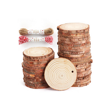 Cargar imagen en el visor de la galería, 50 rebanadas de madera de redondas