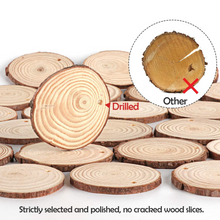 Cargar imagen en el visor de la galería, 50 rebanadas de madera de redondas