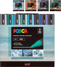將圖片載入圖庫檢視器 POSCA Paint Marker Sets, 8-Color PC-5M Cool Tone Set