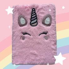 Load image into Gallery viewer, Cuaderno peluche unicornio 70hjs
15x22cm C120