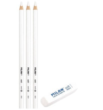 Charger l'image dans la galerie, JUEGO LAPIZ BLANCO 3PC+GOM MILÁN