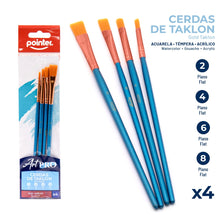 Cargar imagen en el visor de la galería, ART PRO, SET 4 PINCELES POINTER, CERDAS DE TAKLON