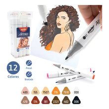 Load image into Gallery viewer, Marcadores de alcohol 12 tonos piel Pointer ARTPRO