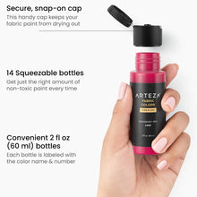 Cargar imagen en el visor de la galería, Fabric Paint, Vibrant Colors, 2oz Bottles - Set of 14