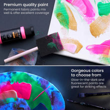 Cargar imagen en el visor de la galería, Fabric Paint, Vibrant Colors, 2oz Bottles - Set of 14