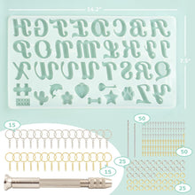 Lade das Bild in den Galerie-Viewer, Mocoosy Kit de 182 moldes de silicona de resina del alfabeto, llavero de letra invertida, moldes de resina epoxica
