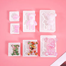 將圖片載入圖庫檢視器 Paquete de 7 moldes de silicona de resina epoxi 3D de osos