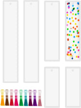 將圖片載入圖庫檢視器 Paquete de 3 moldes de resina para marcadores con 9 piezas de borlas de seda coloridas hechas a mano