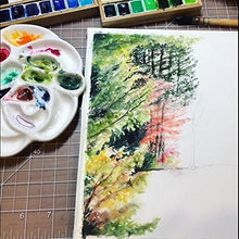 Cargar imagen en el visor de la galería, Paleta de pintura de acuarela de porcelana diseño de rosa - MEEDEN