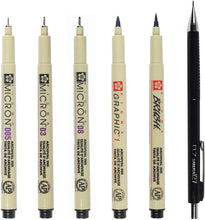 將圖片載入圖庫檢視器 Pigma Manga-Comic Pro Sketching & Inking Sets, 6-Piece Set