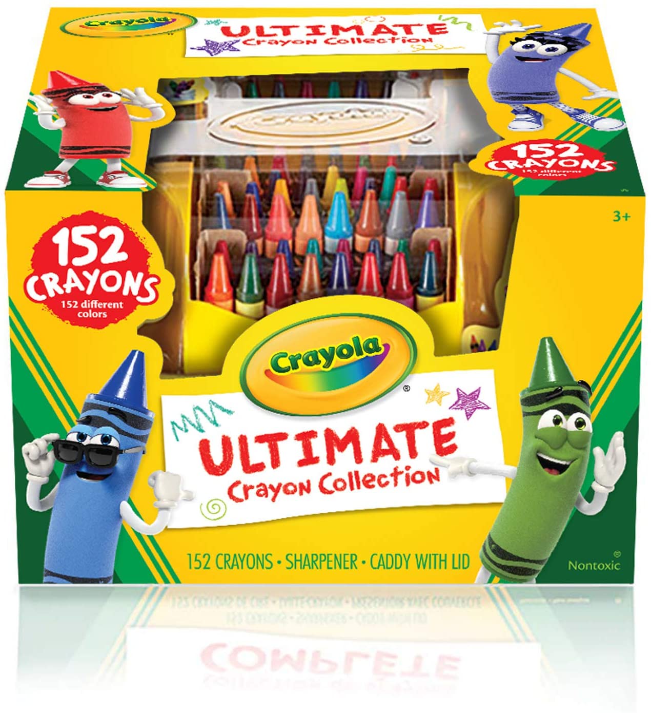 Crayola Ultimate Crayon Collection – 152 Crayons Avec Métalliques Et Pailletés – Étui à 4 Faces