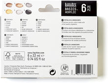 Cargar imagen en el visor de la galería, Liquitex BASICS pintura acrílica de 6 tubos, 22 ml, metalizado e iridiscente