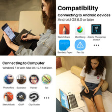 將圖片載入圖庫檢視器 HUION HS64 - Tableta de dibujo gráfico con lápiz capacitivo