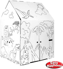 Carregar imagem no visualizador da galeria, Easy Playhouse Dinosaur House - Casa de cartón para pintar
