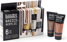 Cargar imagen en el visor de la galería, Liquitex BASICS pintura acrílica de 6 tubos, 22 ml, metalizado e iridiscente