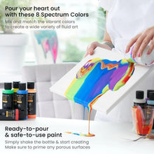 Cargar imagen en el visor de la galería, Pouring Acrylic Paint, Rainbow Spectrum Tones, 4oz Bottles - Set of 8