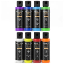 Cargar imagen en el visor de la galería, Pouring Acrylic Paint, Rainbow Spectrum Tones, 4oz Bottles - Set of 8