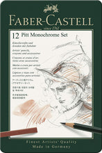 Cargar imagen en el visor de la galería, Faber Castell - PITT Monochrome Sets, 12-Piece Tin Set