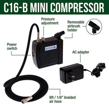 Cargar imagen en el visor de la galería, Kit de compresor de aire Master Airbrush, modelo VC16-B22, sistema de aerografía