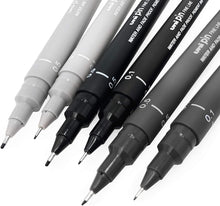 Charger l'image dans la galerie, uni Pin Fineliner Sets, 6-Pen Set - Gray & Black