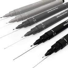 Charger l'image dans la galerie, uni Pin Fineliner Sets, 6-Pen Set - Gray & Black