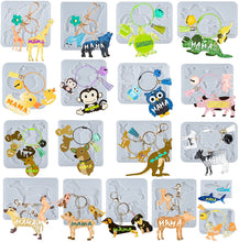 將圖片載入圖庫檢視器 FUNSHOWCASE - Juego de moldes de silicón para hacer llaveros de resina epoxi, diseño de animalitos, mamá y sus crías