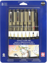 將圖片載入圖庫檢視器 Sakura Pigma Manga-Comic Pro Set of 8