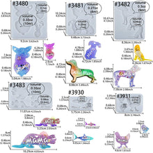 將圖片載入圖庫檢視器 FUNSHOWCASE - Juego de moldes de silicón para hacer llaveros de resina epoxi, diseño de animalitos, mamá y sus crías