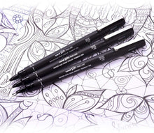 Cargar imagen en el visor de la galería, Uni Pin Fineliner Drawing Pen - Sketching Set - Black Ink - 0.03 to 0.8mm - 6/pack