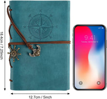 將圖片載入圖庫檢視器 Cuaderno de diario de escritura en piel sintética A6 - EOOUT