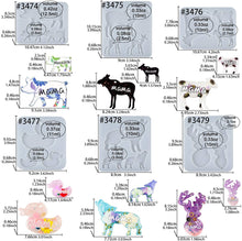 將圖片載入圖庫檢視器 FUNSHOWCASE - Juego de moldes de silicón para hacer llaveros de resina epoxi, diseño de animalitos, mamá y sus crías